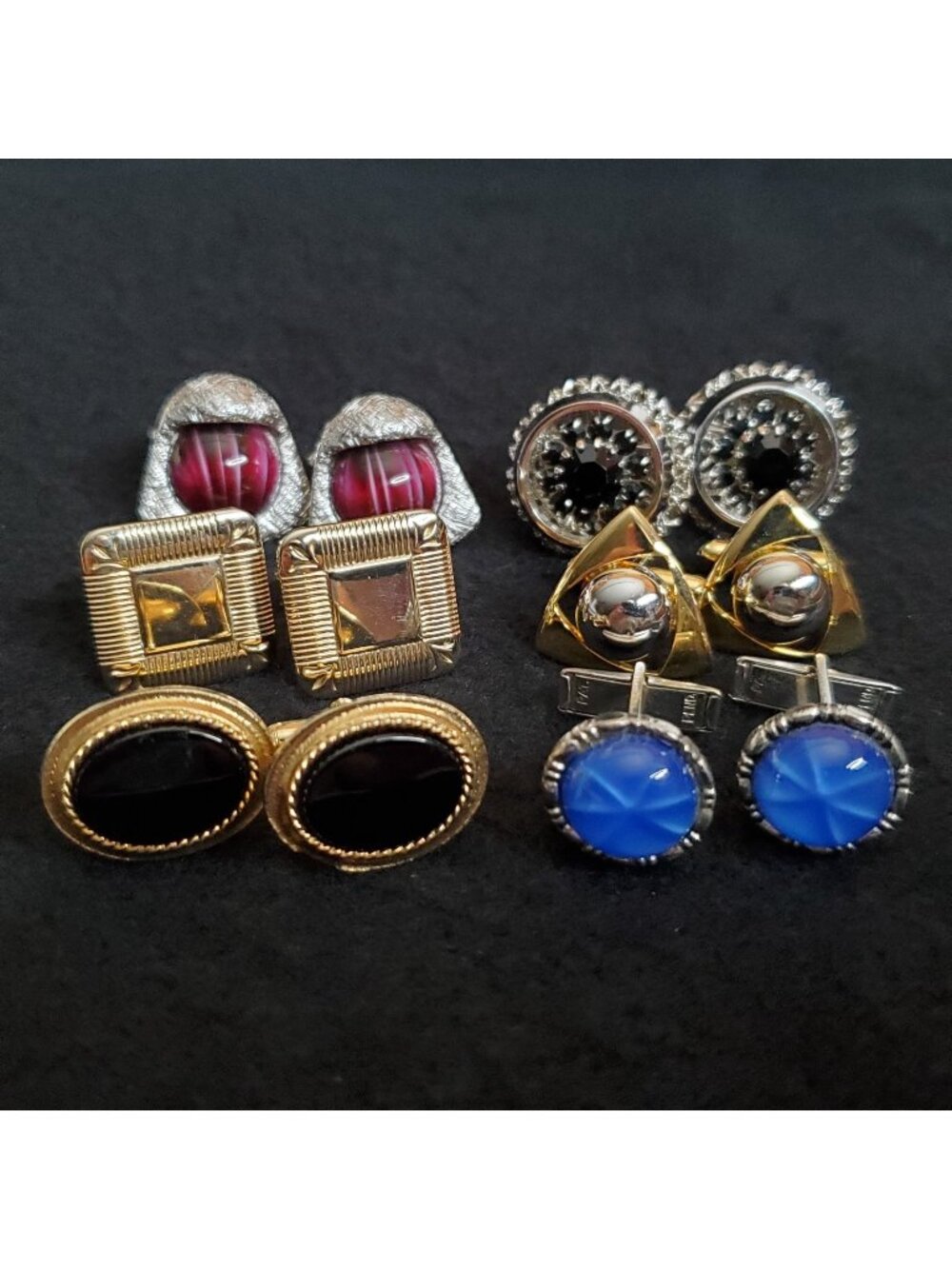 Vintage Cufflink Lot of 6 Pair Silver Gold Tone Anson Avon